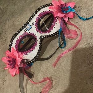 Day of the dead mask (pink, blue, and black)